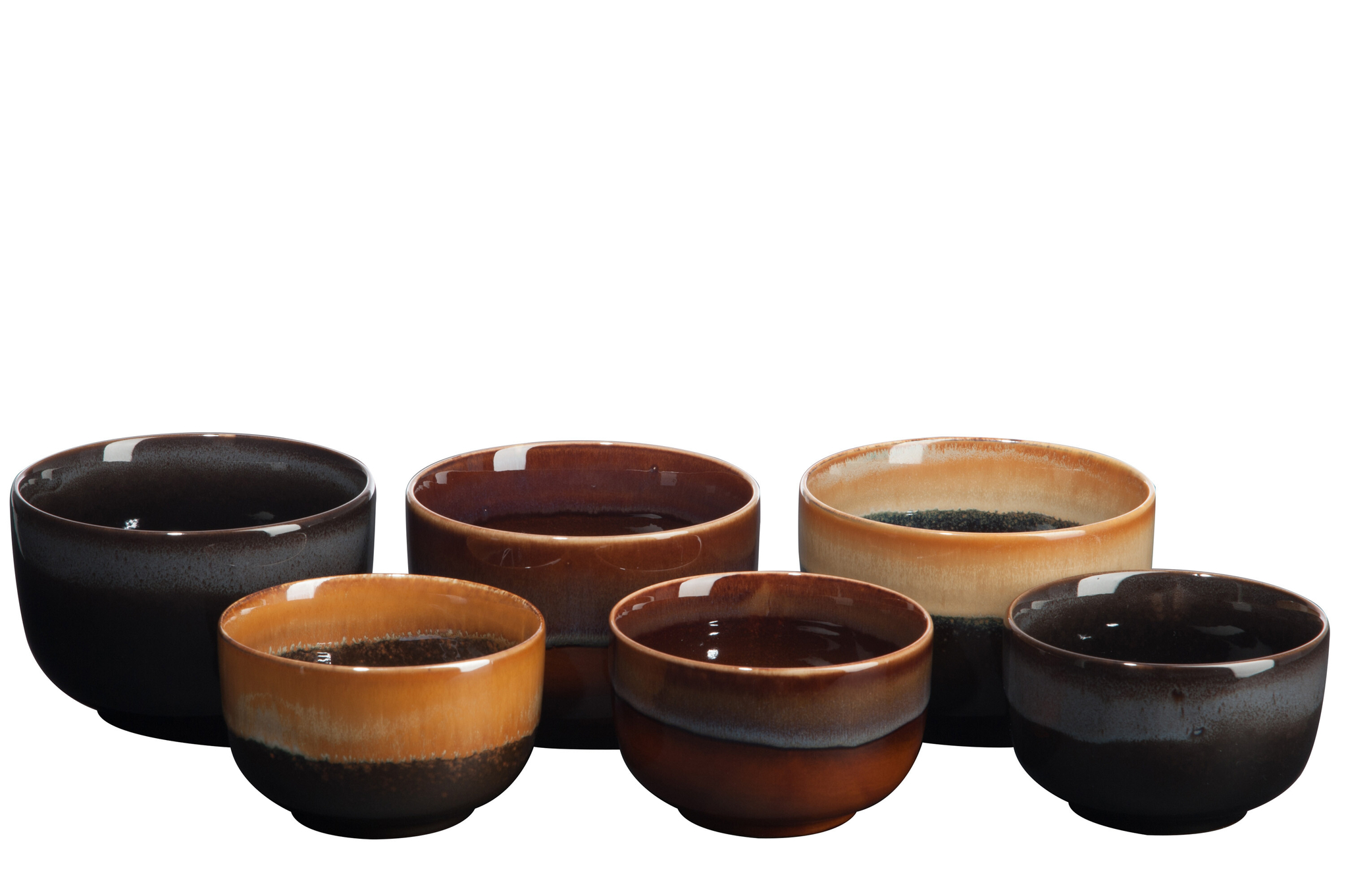 Keramikschalen 3er-Set braun – Bild 2