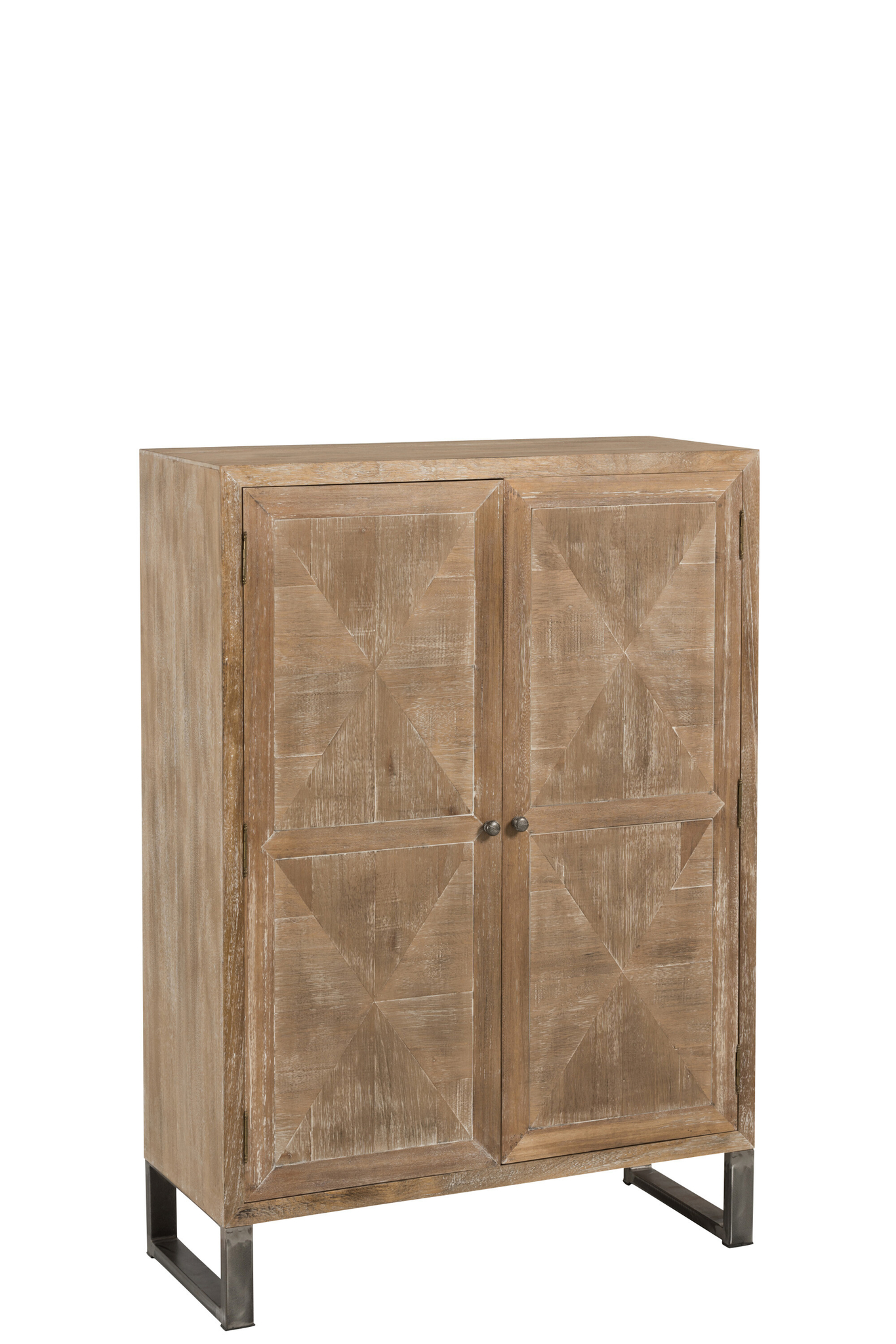 Eleganter Schrank aus Teakholz und Metall