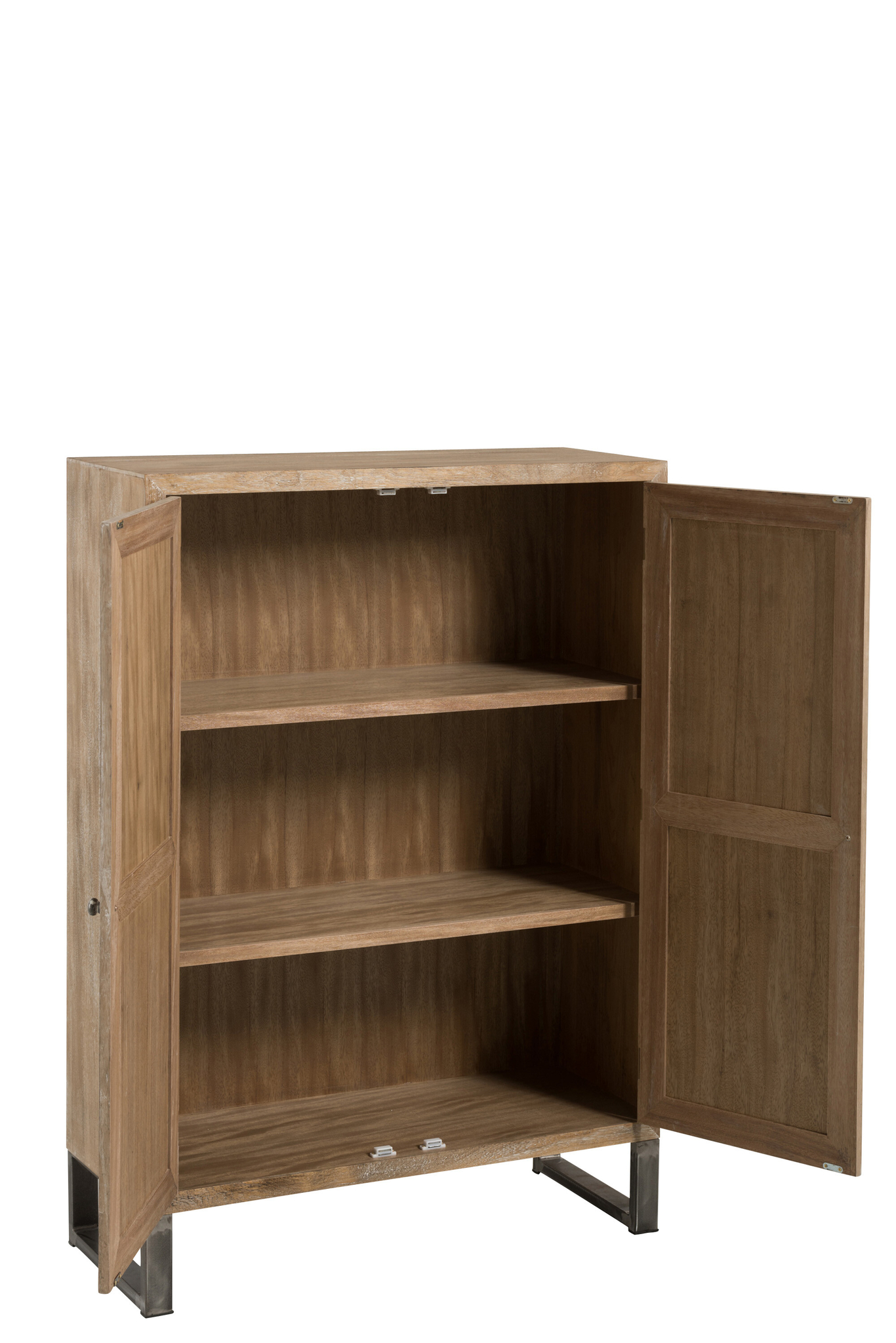 Eleganter Schrank aus Teakholz und Metall – Bild 5