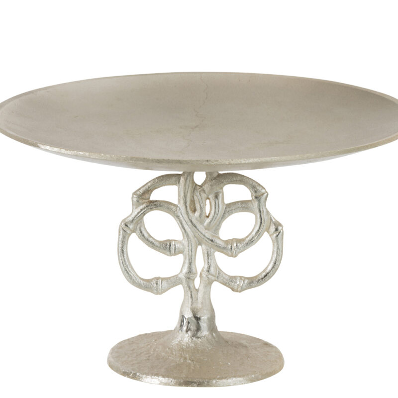 Deko-Tablett auf Sockel in Champagner-Gold-Optik