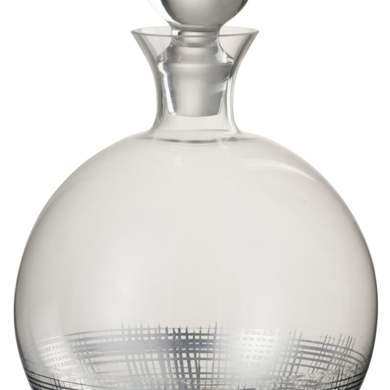 Eleganter Dekanter Grid Ball aus Glas mit Kugelstopfen