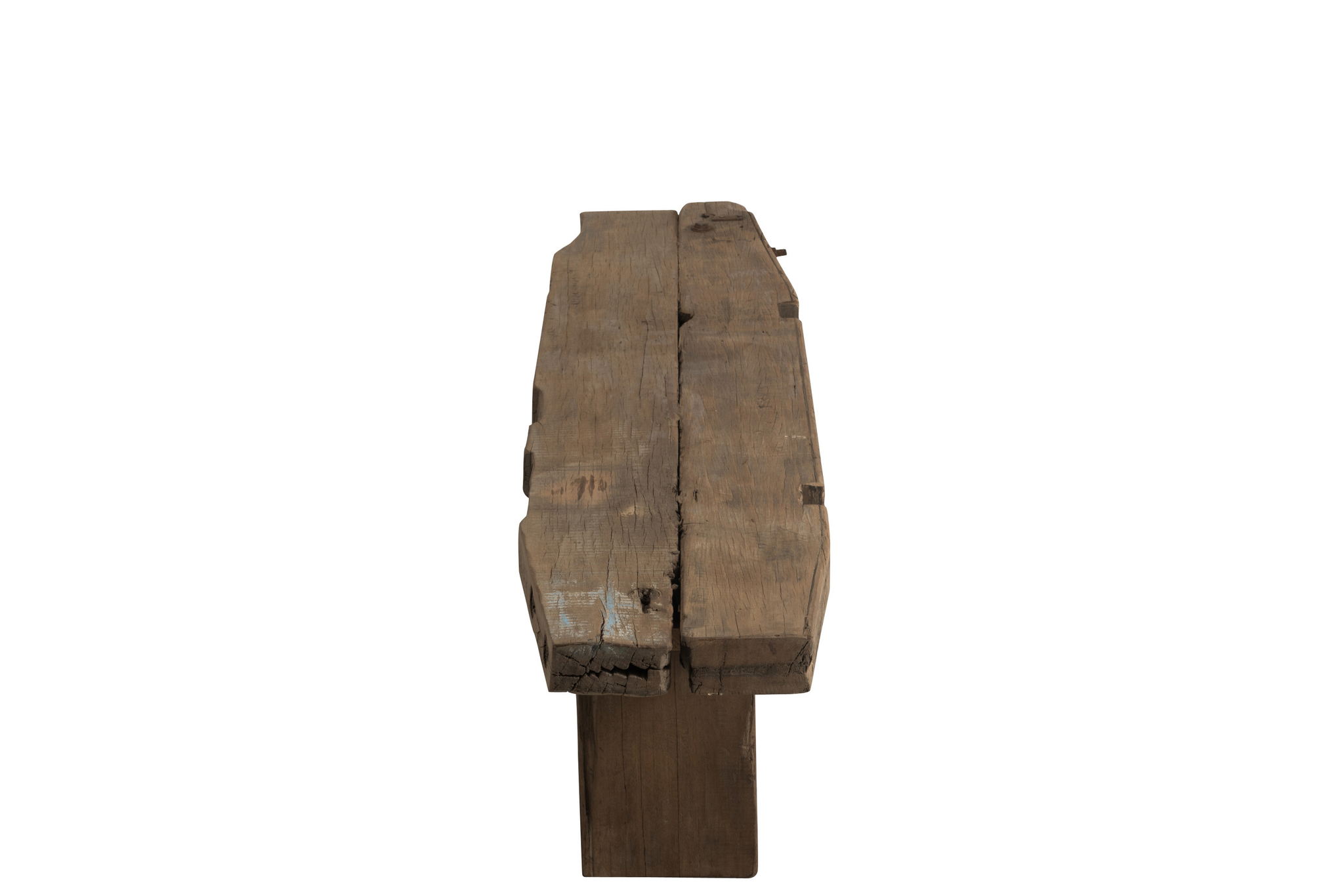 Sitzbank aus recyceltem Holz in rustikalem Braun – Bild 2