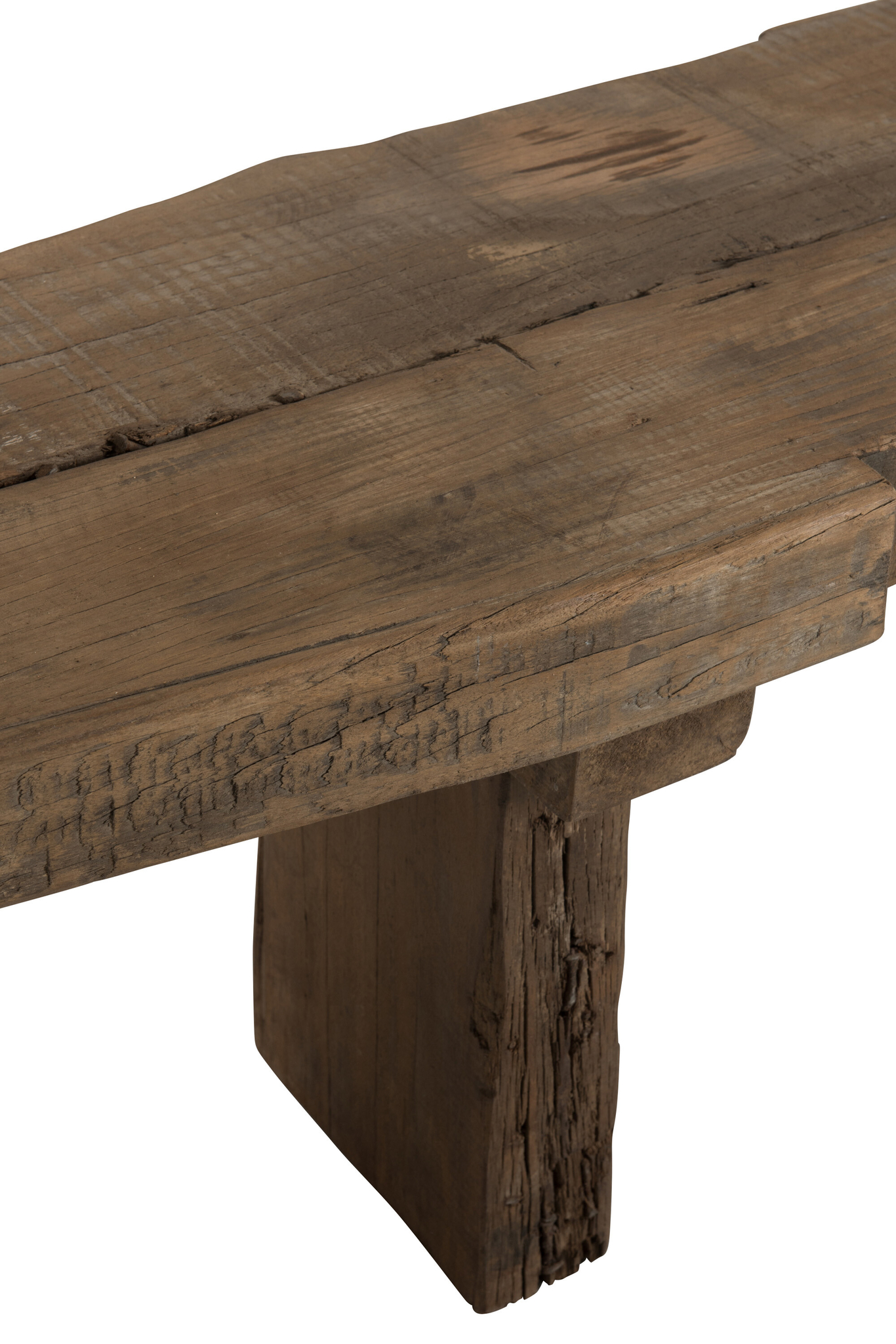 Sitzbank aus recyceltem Holz in rustikalem Braun – Bild 3