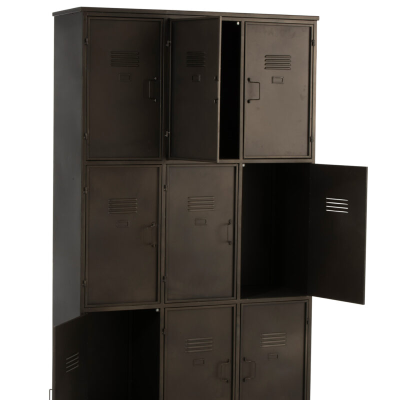 Metallschrank auf Rollen mit 9 Türen