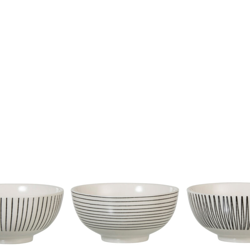 Schale Stripes groß Weiß/Schwarz