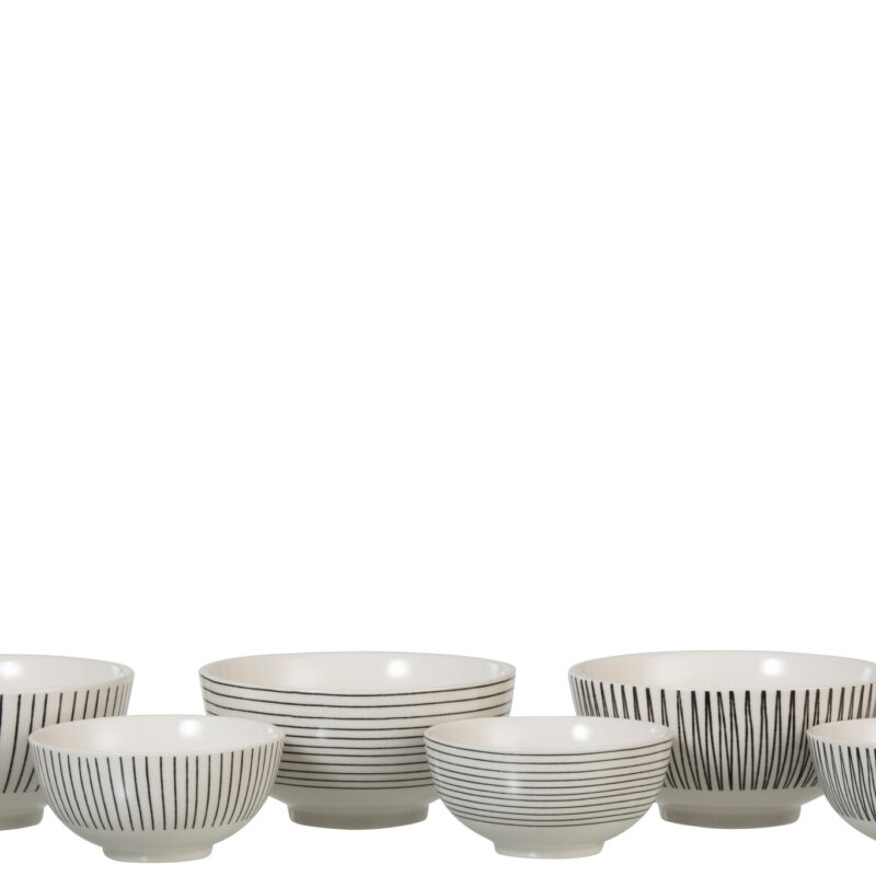 Schale Stripes groß Weiß/Schwarz