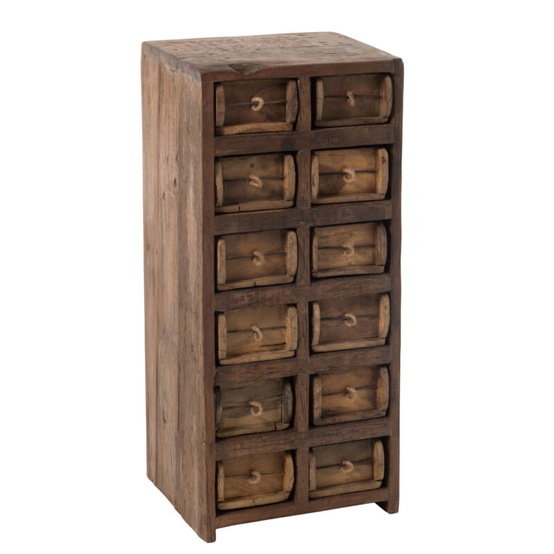Schrank 12 Schubladen Braun