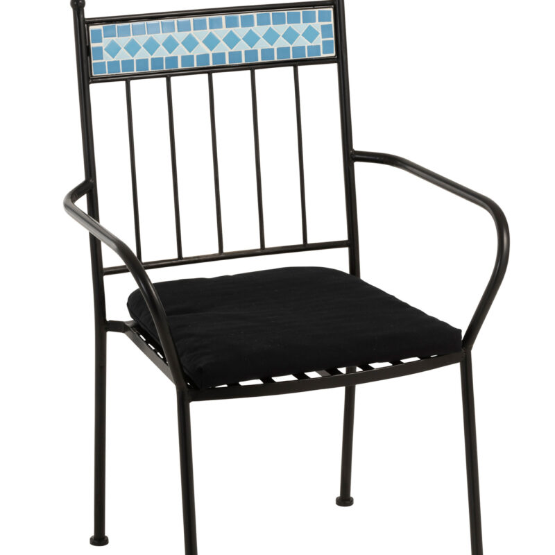 Stuhl Mosaik aus Metall und Keramik in Blau