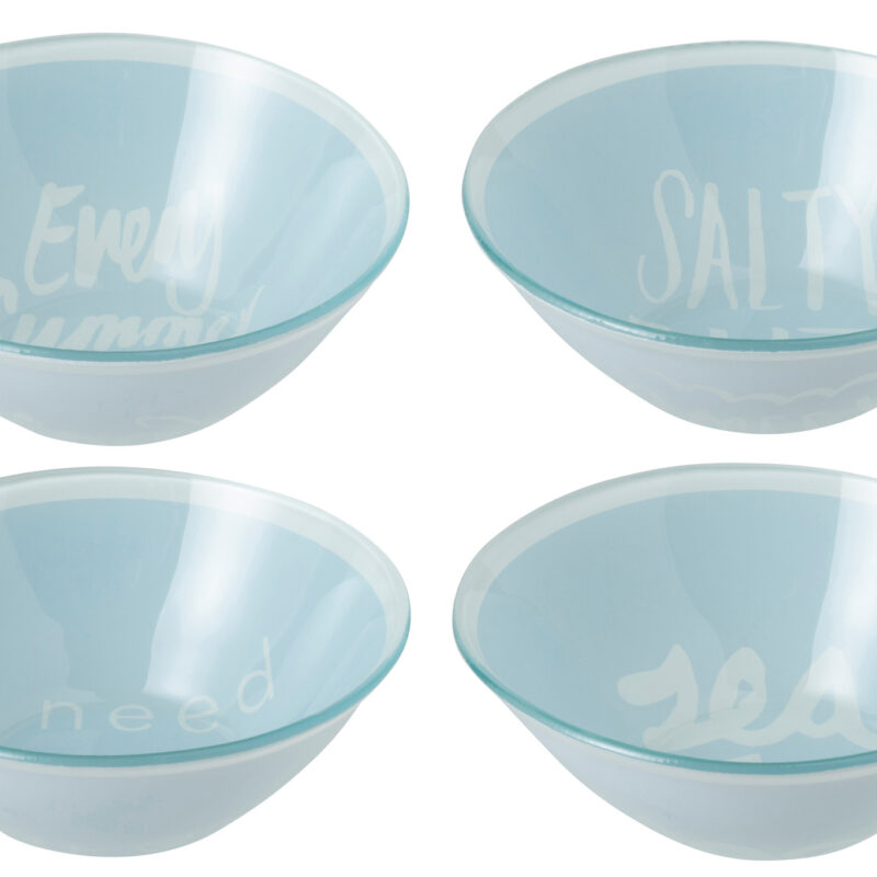 Set 4 runde Glasschalen Maritim