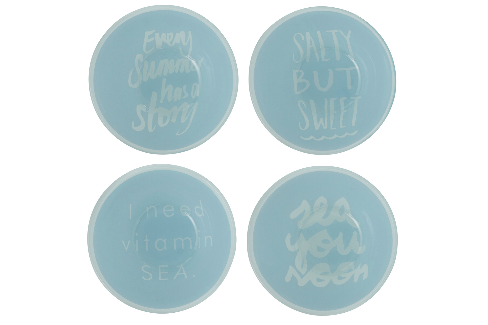 Set 4 runde Glasschalen Maritim – Bild 2