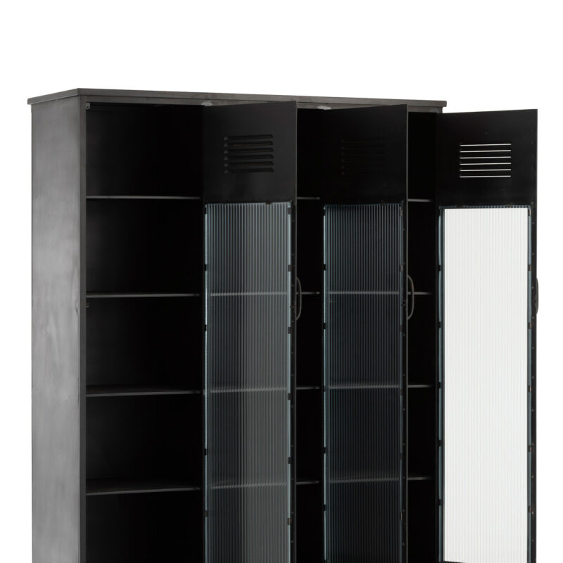 Metallschrank mit 3 Türen und 3 Schubladen