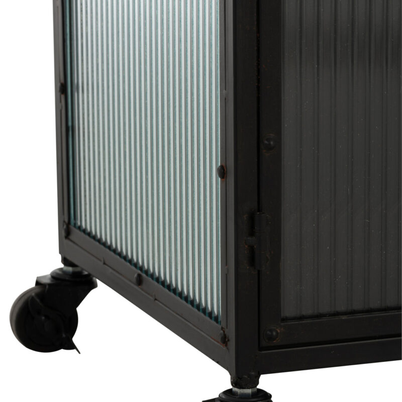 Hochschrank aus Metall mit 2 Türen und 1 Schublade