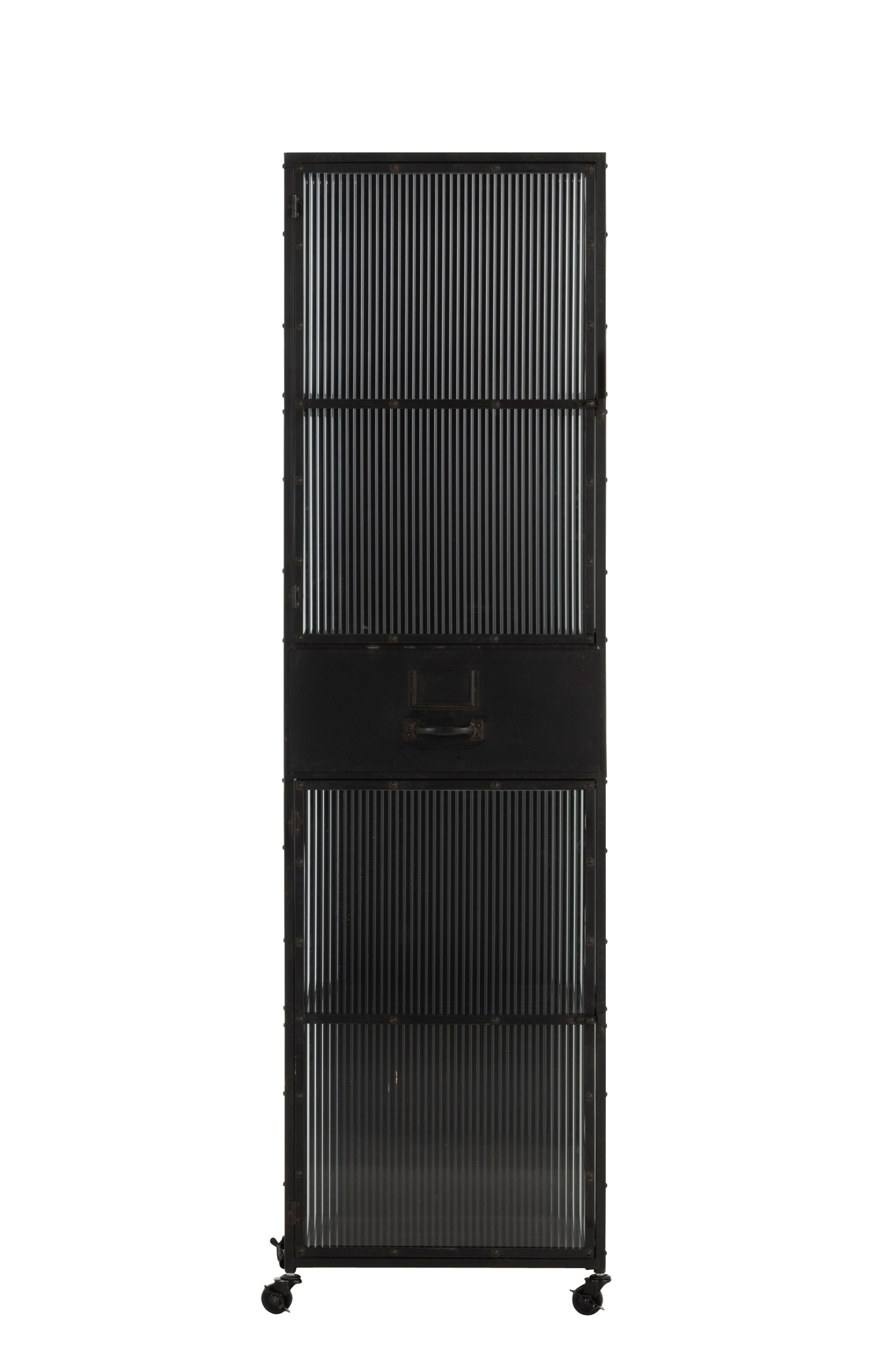 Hochschrank aus Metall mit 2 Türen und 1 Schublade – Bild 4