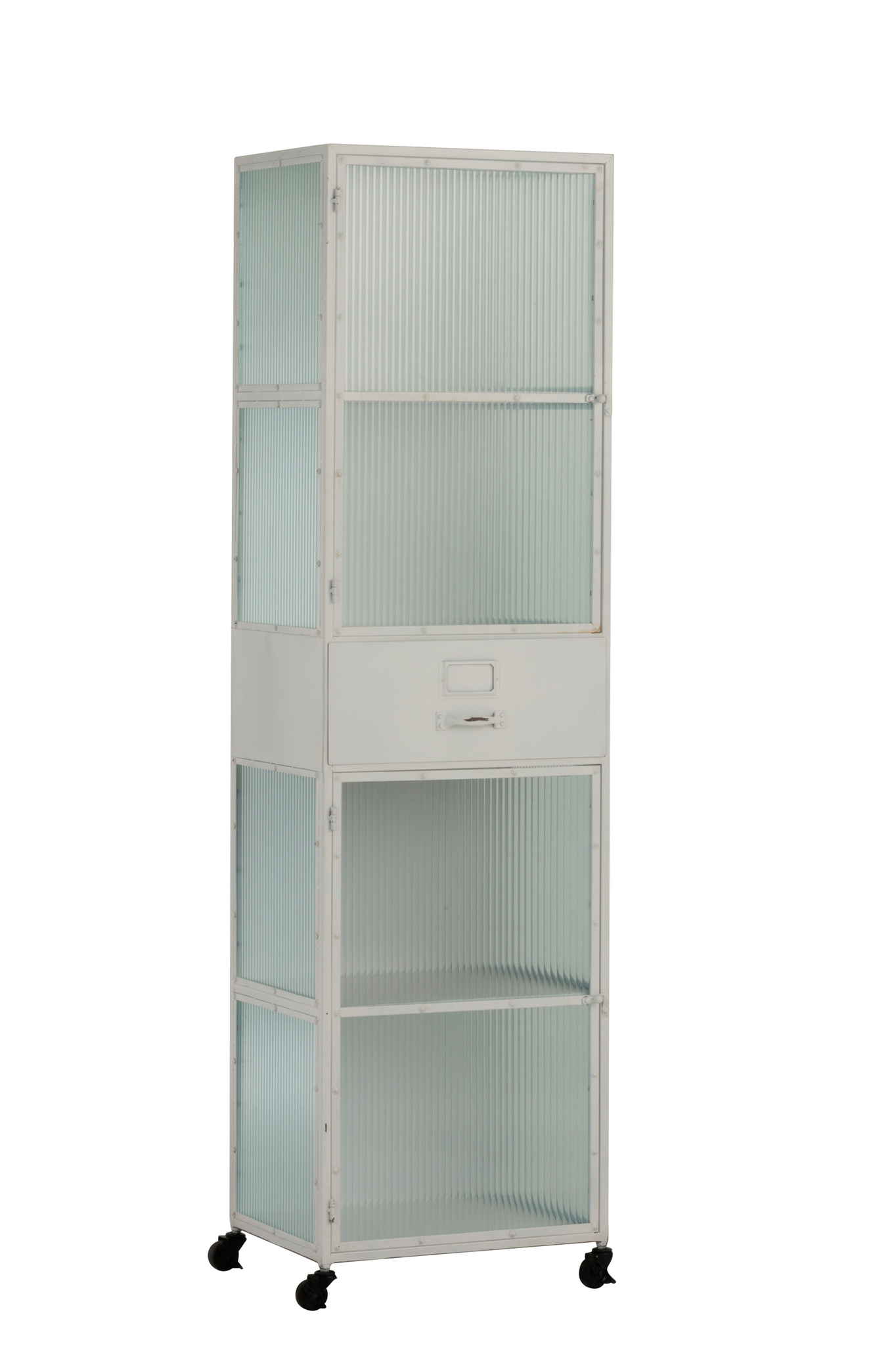 Hochschrank aus Metall mit 2 Türen