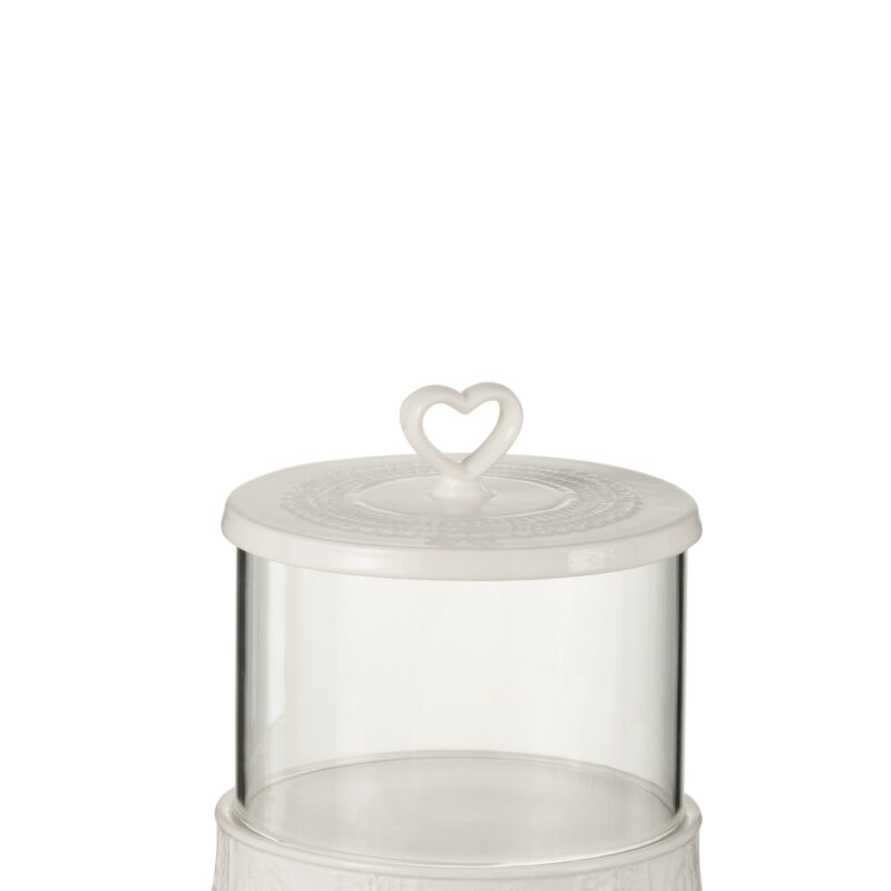 Glockenglas in Herzform eiß