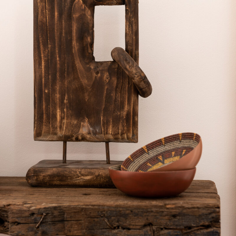 Runde Schale Poly-Mix braun