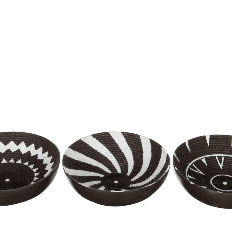 Runde Dekoschale schwarz-weiß