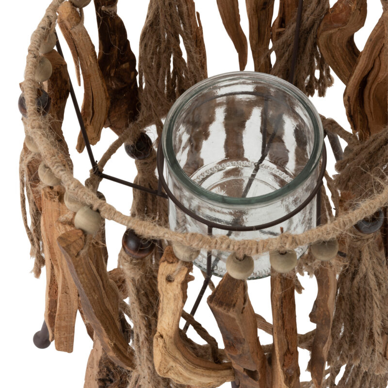 Kerzenhalter auf Füßen aus Paulowniaholz