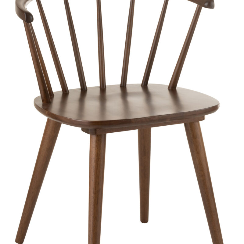 Vintage Holzstuhl aus Gummibaum in Braun