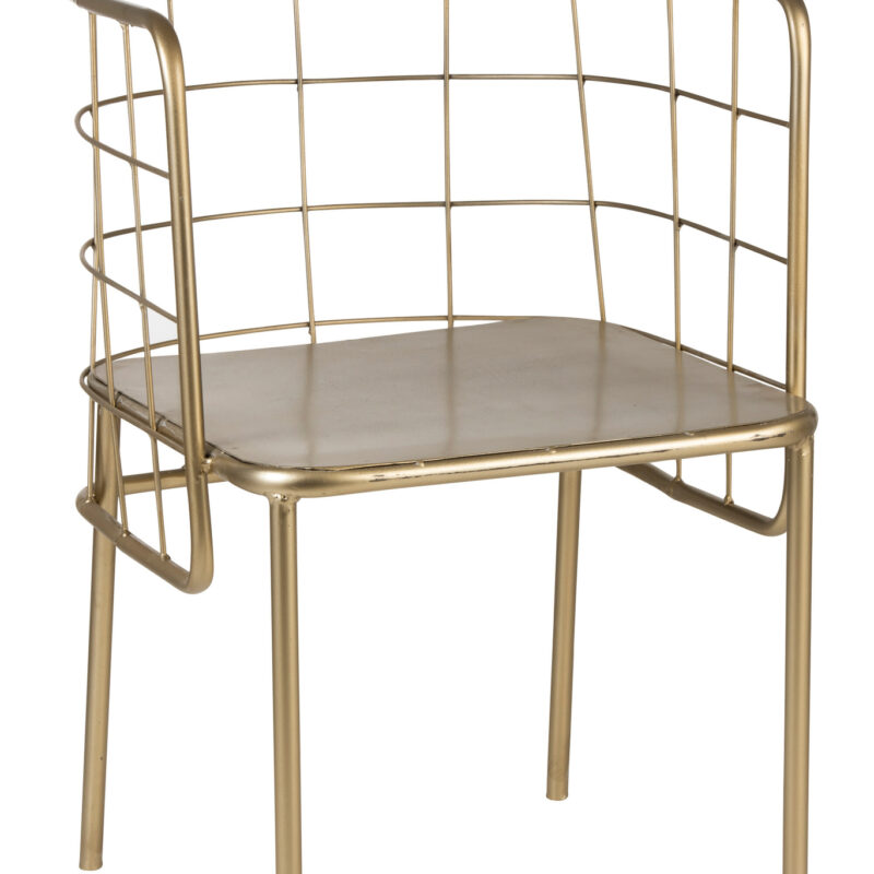 Metallsessel Tub aus Eisen in Gold
