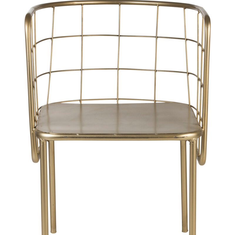 Metallsessel Tub aus Eisen in Gold