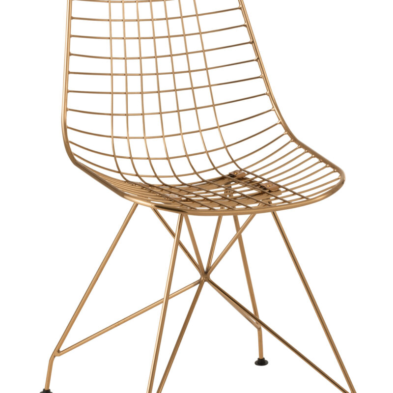 Stuhl Charlotte aus Stahl in Gold