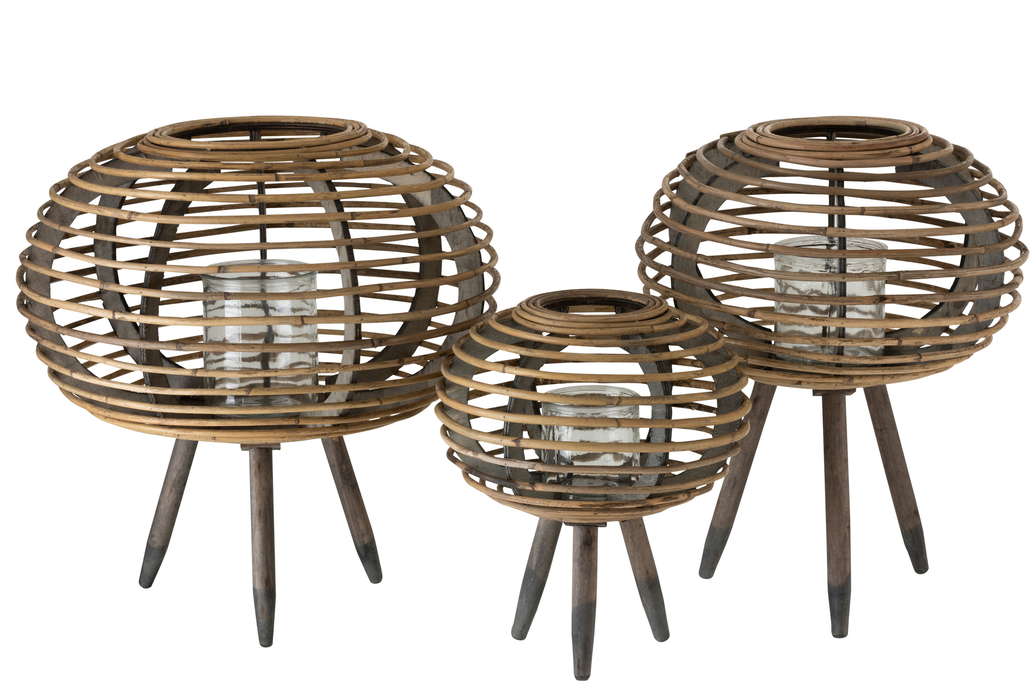 Kugelförmige Laterne auf Sockel in Natur – Bild 2