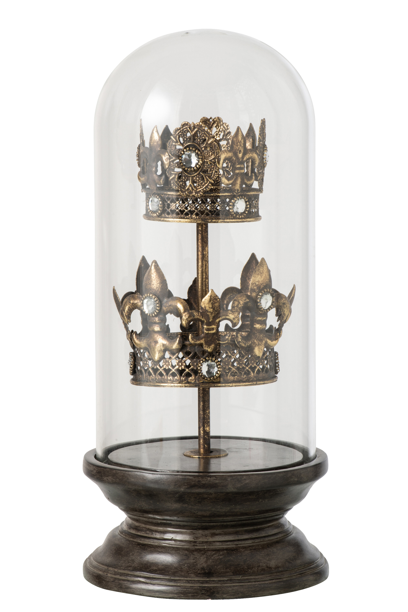 Dekorative Glasglocke „Crown“ in Bronze/Schwarz – Bild 2