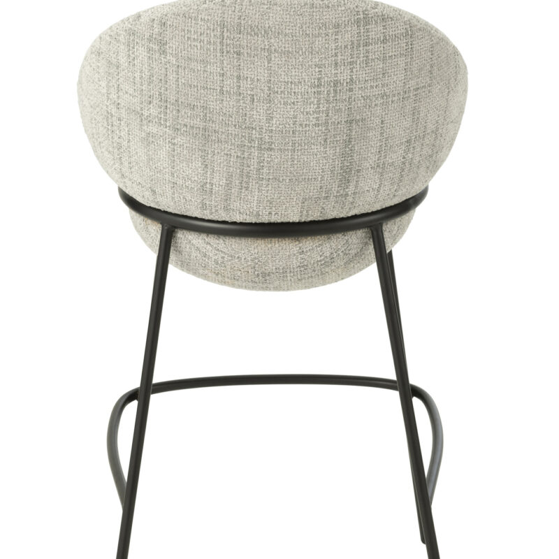 Barhocker aus Eisen und Polsterschaum in Iron Grey/Black