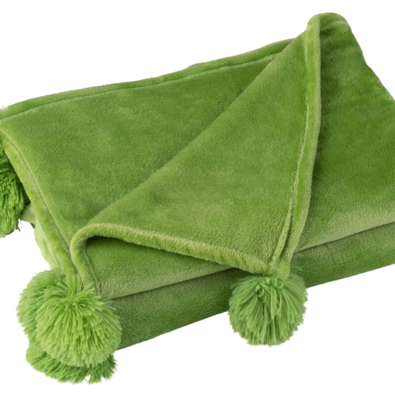 Karo Pompom Decke