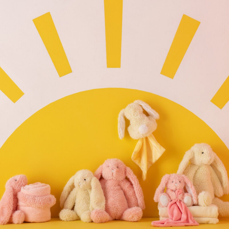 Doudou Hase 2er-Set rosa/gelb