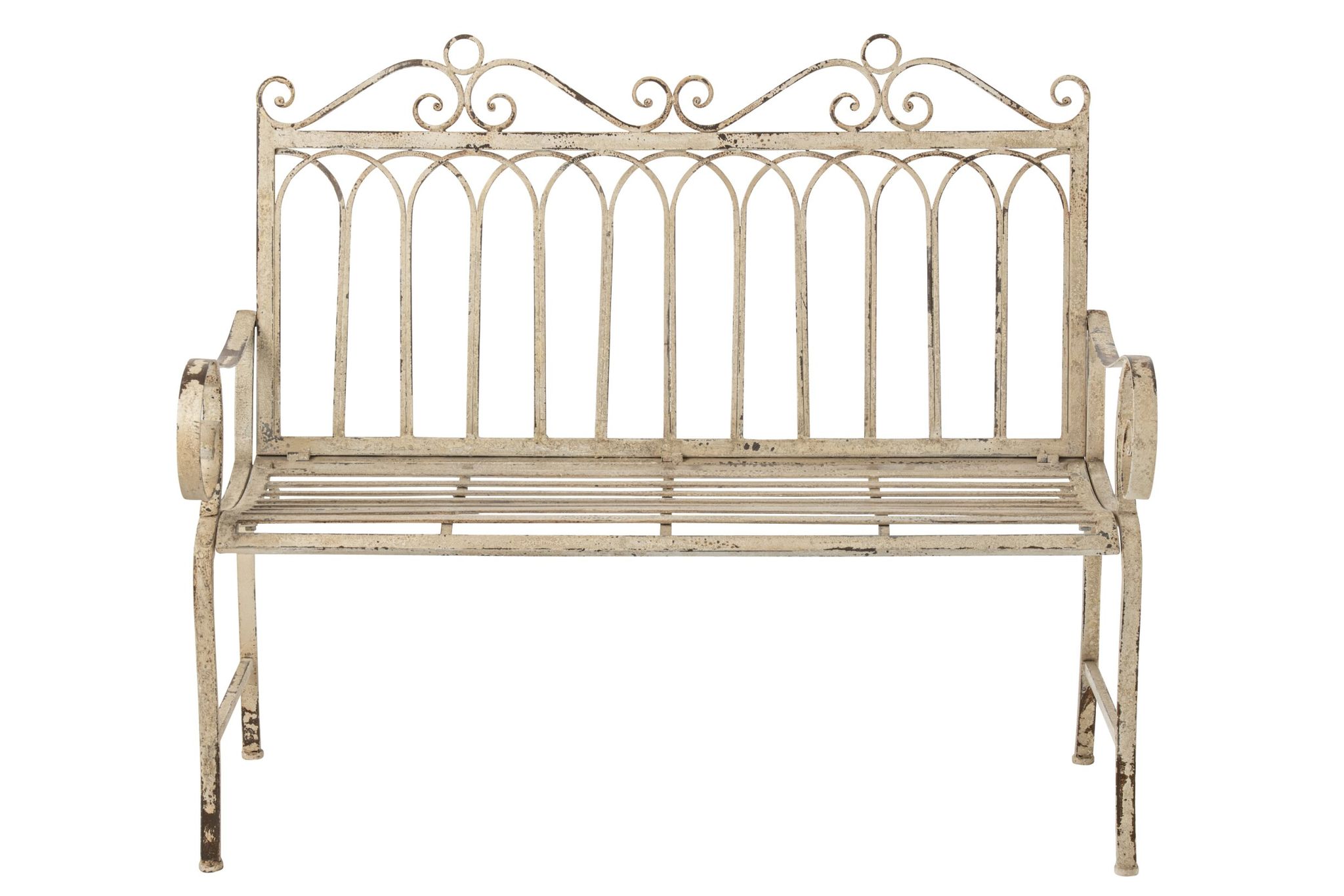 Elegante Metallbank in Off White mit modernem Design – Bild 2