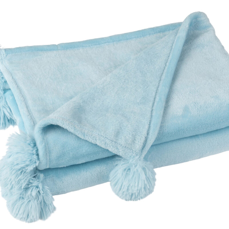 Karo Pompom Decke