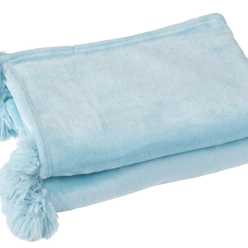 Karo Pompom Decke